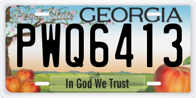 GA license plate PWQ6413