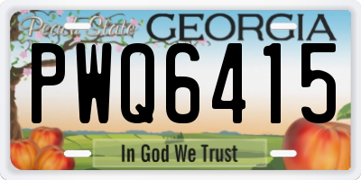 GA license plate PWQ6415