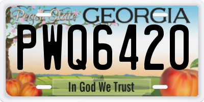 GA license plate PWQ6420