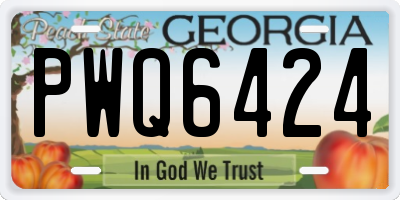 GA license plate PWQ6424