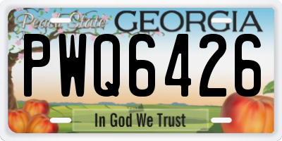 GA license plate PWQ6426