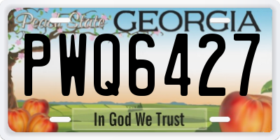 GA license plate PWQ6427