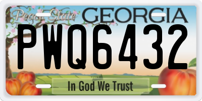GA license plate PWQ6432
