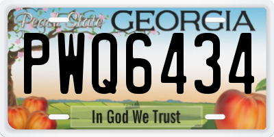 GA license plate PWQ6434