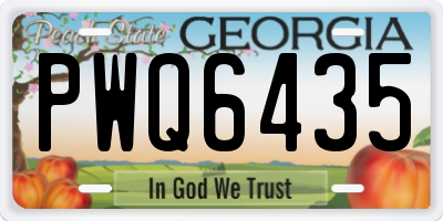 GA license plate PWQ6435