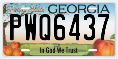GA license plate PWQ6437