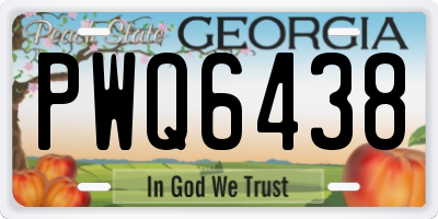 GA license plate PWQ6438