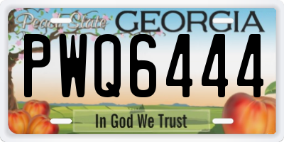 GA license plate PWQ6444