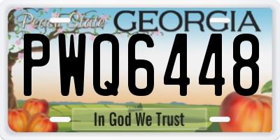 GA license plate PWQ6448