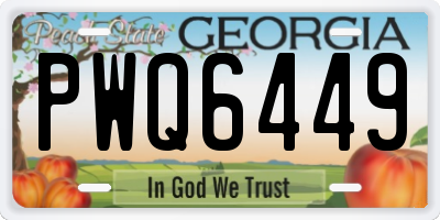 GA license plate PWQ6449