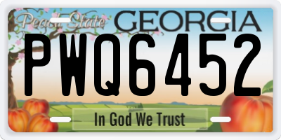GA license plate PWQ6452