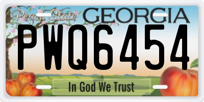 GA license plate PWQ6454