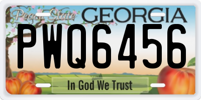 GA license plate PWQ6456