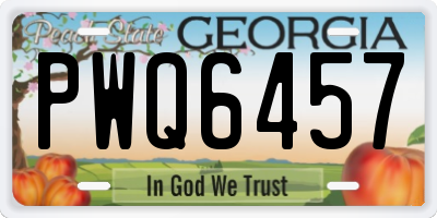 GA license plate PWQ6457