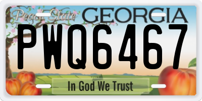 GA license plate PWQ6467