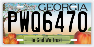 GA license plate PWQ6470