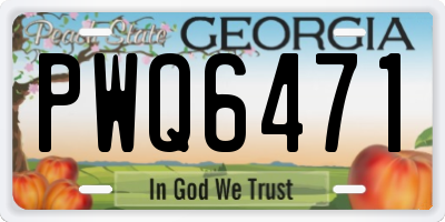 GA license plate PWQ6471