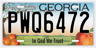 GA license plate PWQ6472
