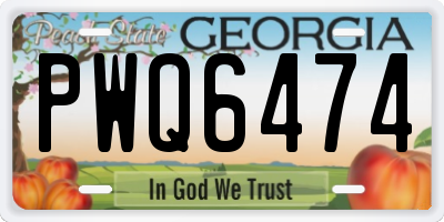 GA license plate PWQ6474