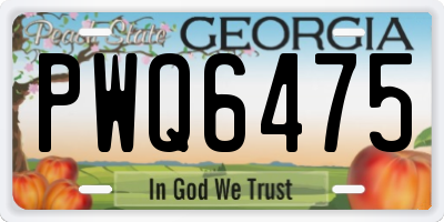 GA license plate PWQ6475
