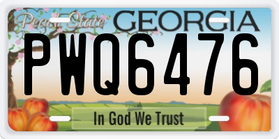 GA license plate PWQ6476
