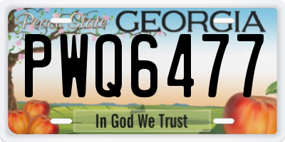 GA license plate PWQ6477
