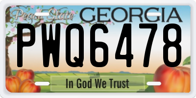 GA license plate PWQ6478