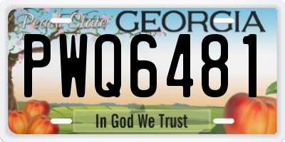 GA license plate PWQ6481