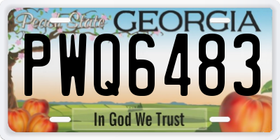 GA license plate PWQ6483