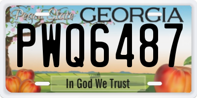 GA license plate PWQ6487