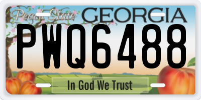 GA license plate PWQ6488