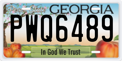 GA license plate PWQ6489