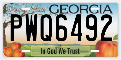 GA license plate PWQ6492