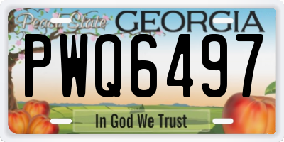 GA license plate PWQ6497