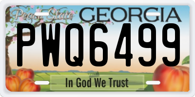 GA license plate PWQ6499