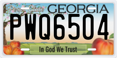 GA license plate PWQ6504