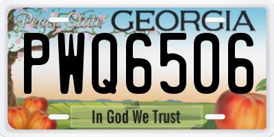 GA license plate PWQ6506