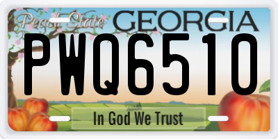 GA license plate PWQ6510