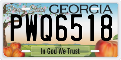 GA license plate PWQ6518