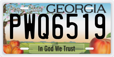 GA license plate PWQ6519