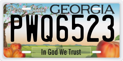 GA license plate PWQ6523