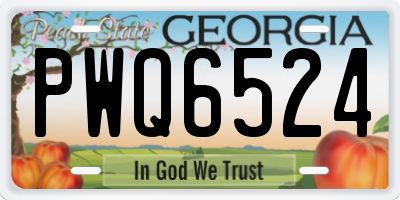 GA license plate PWQ6524