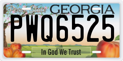 GA license plate PWQ6525