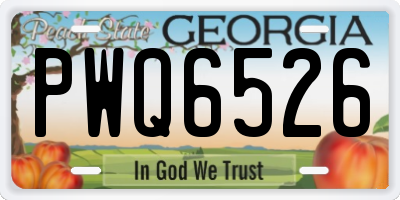 GA license plate PWQ6526