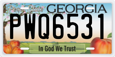 GA license plate PWQ6531