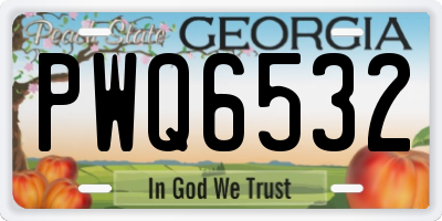 GA license plate PWQ6532