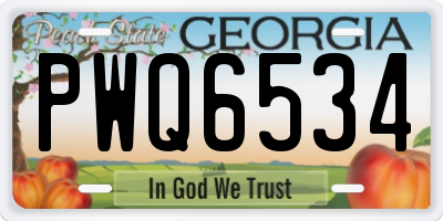 GA license plate PWQ6534