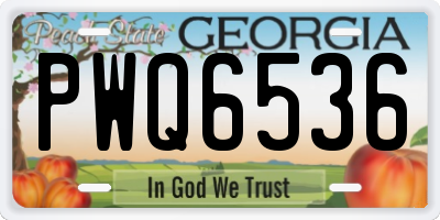 GA license plate PWQ6536