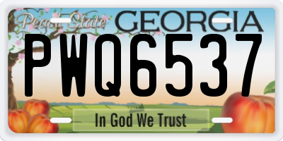 GA license plate PWQ6537