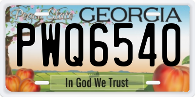 GA license plate PWQ6540